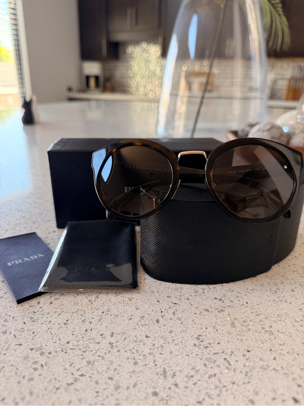 Prada Tortoiseshell Round Sunglasses - Brown Lenses - Picture 9 of 12